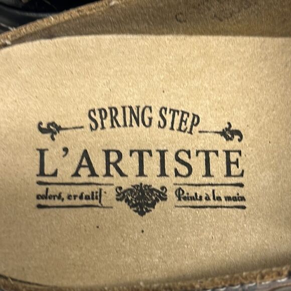 L' Artiste ComfiCute Black Floral Leather Slide Mules- Size 36 (5.5/6) - Picture 14 of 16